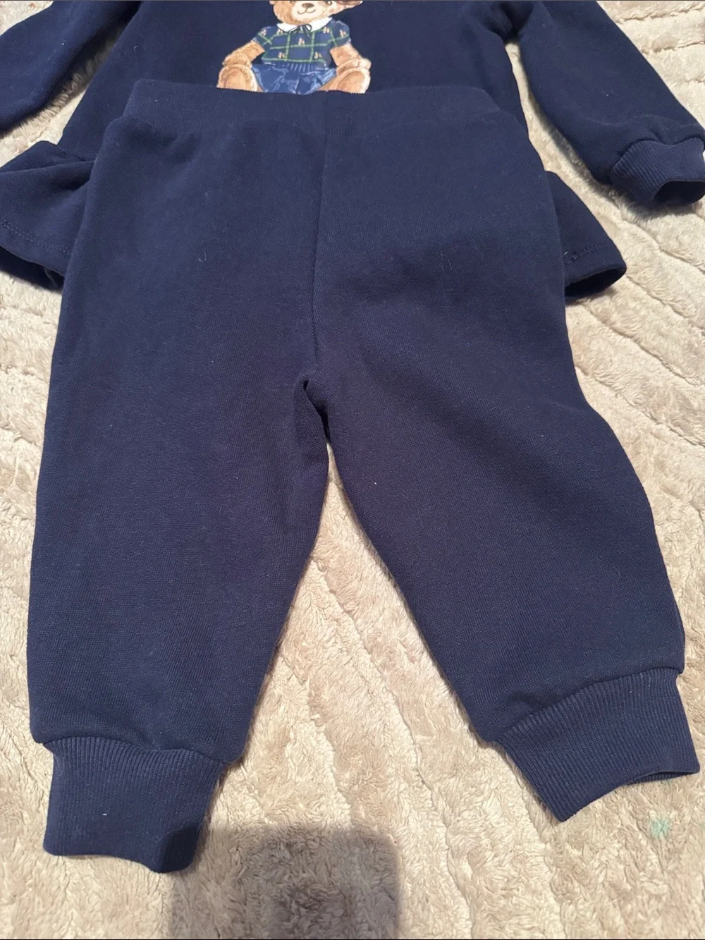 Ralph Lauren Baby Bear Appliqué Sweatshirt & Jogger Set